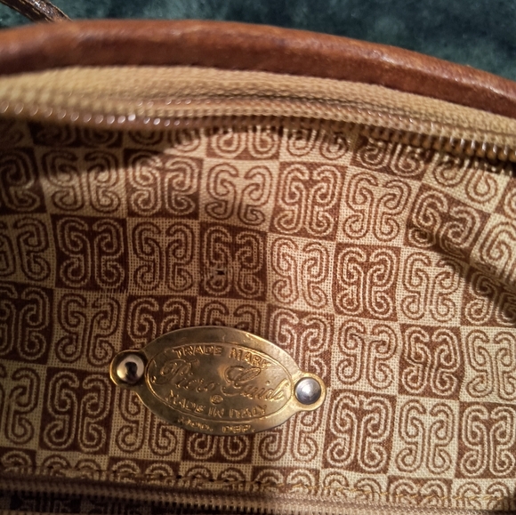 Vintage Piero Guidi bag. Brown and red lace leather. Made in Italy. - Picture 4 of 6